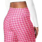 Power Pink Houndstooth Flare Leggings