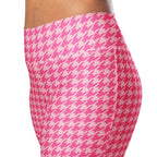 Power Pink Houndstooth Flare Leggings