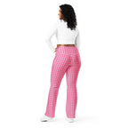 Power Pink Houndstooth Flare Leggings
