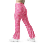 Power Pink Houndstooth Flare Leggings