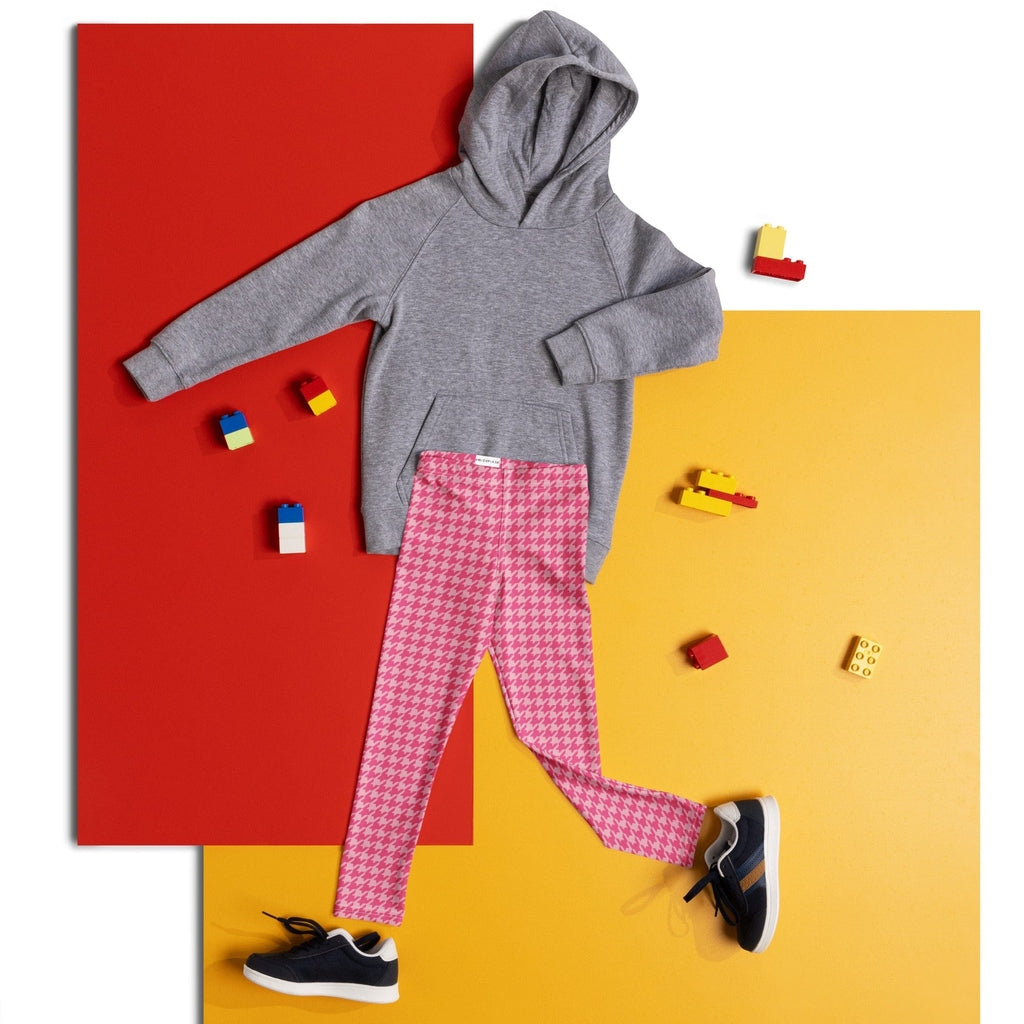 Power Pink Houndstooth Kid's Leggings