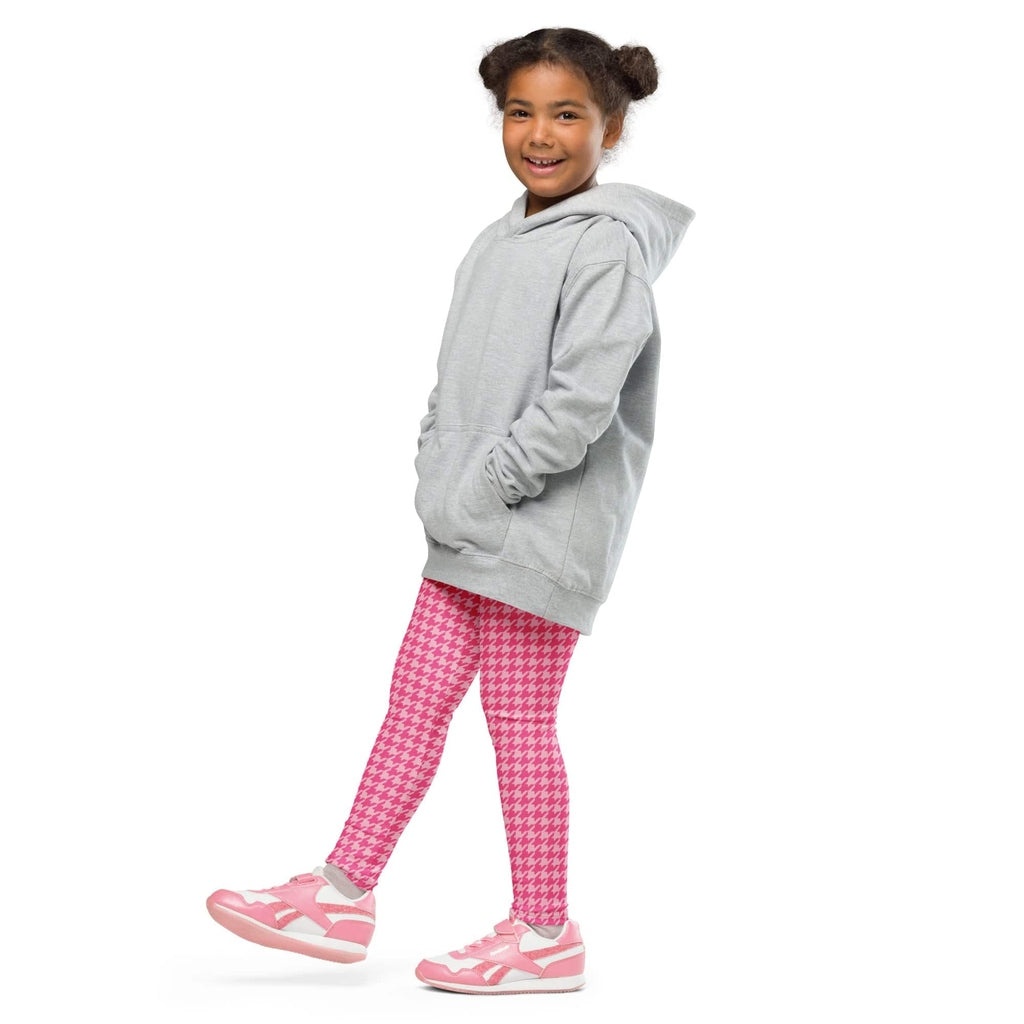 Power Pink Houndstooth Kid's Leggings
