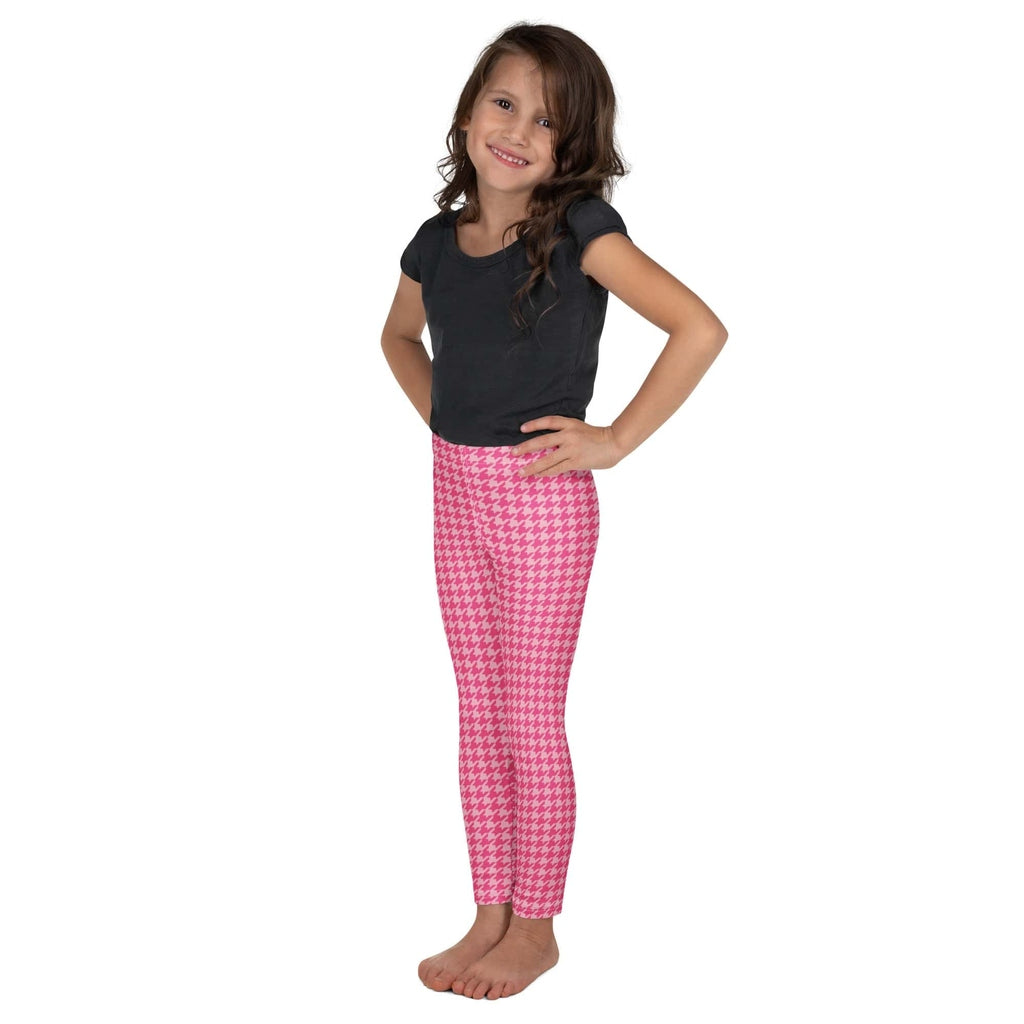 Power Pink Houndstooth Kid's Leggings