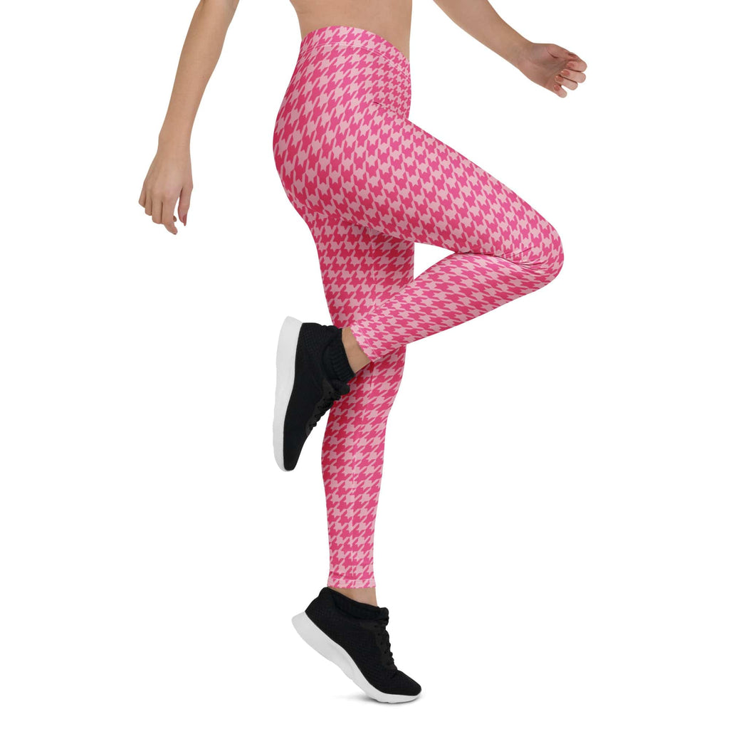Power Pink Houndstooth Leggings