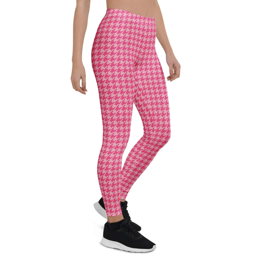 Power Pink Houndstooth Leggings