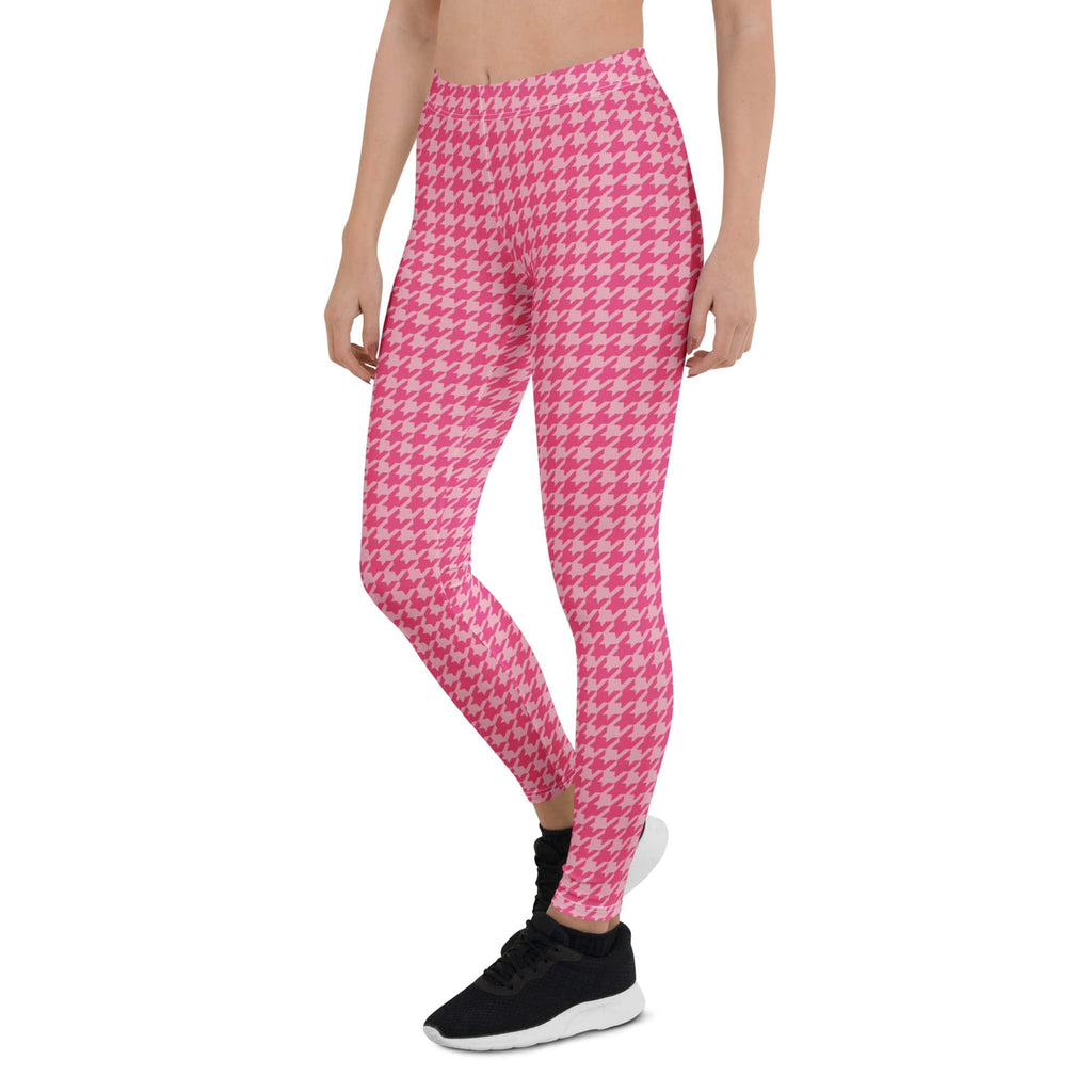Power Pink Houndstooth Leggings