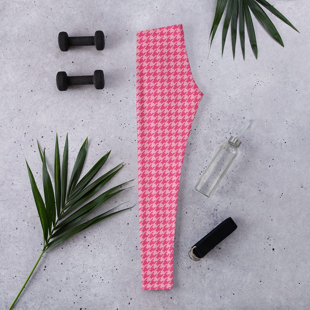 Power Pink Houndstooth Leggings
