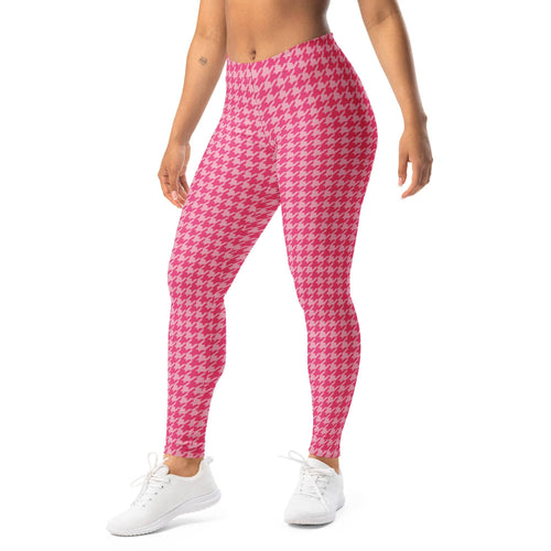 Power Pink Houndstooth Leggings
