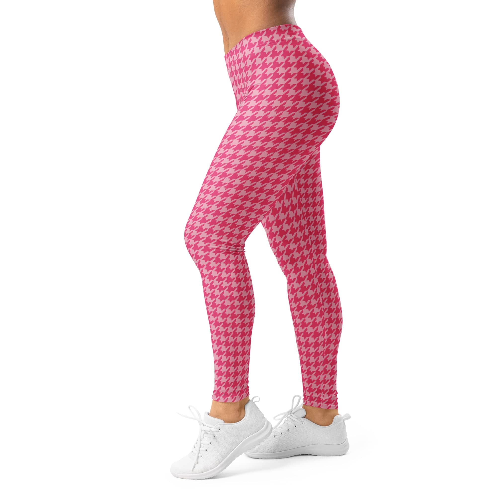 Power Pink Houndstooth Leggings