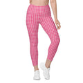 Power Pink Houndstooth Leggings With Pockets