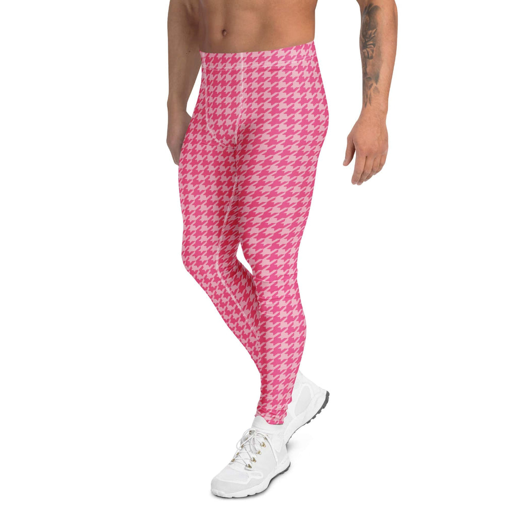 Power Pink Houndstooth Men's Leggings