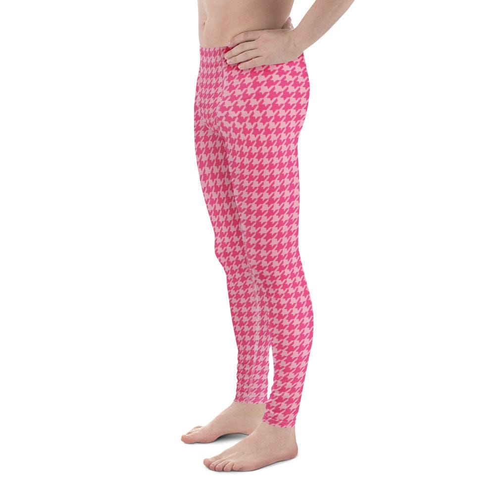 Power Pink Houndstooth Men's Leggings