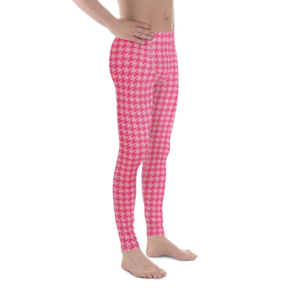 Power Pink Houndstooth Men's Leggings
