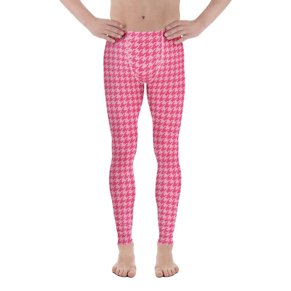Power Pink Houndstooth Men's Leggings
