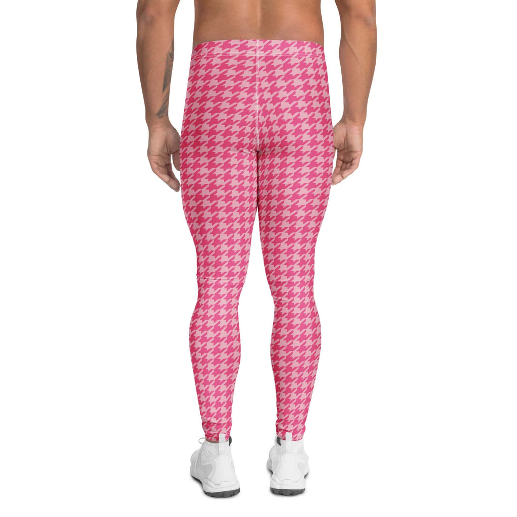 Power Pink Houndstooth Men's Leggings