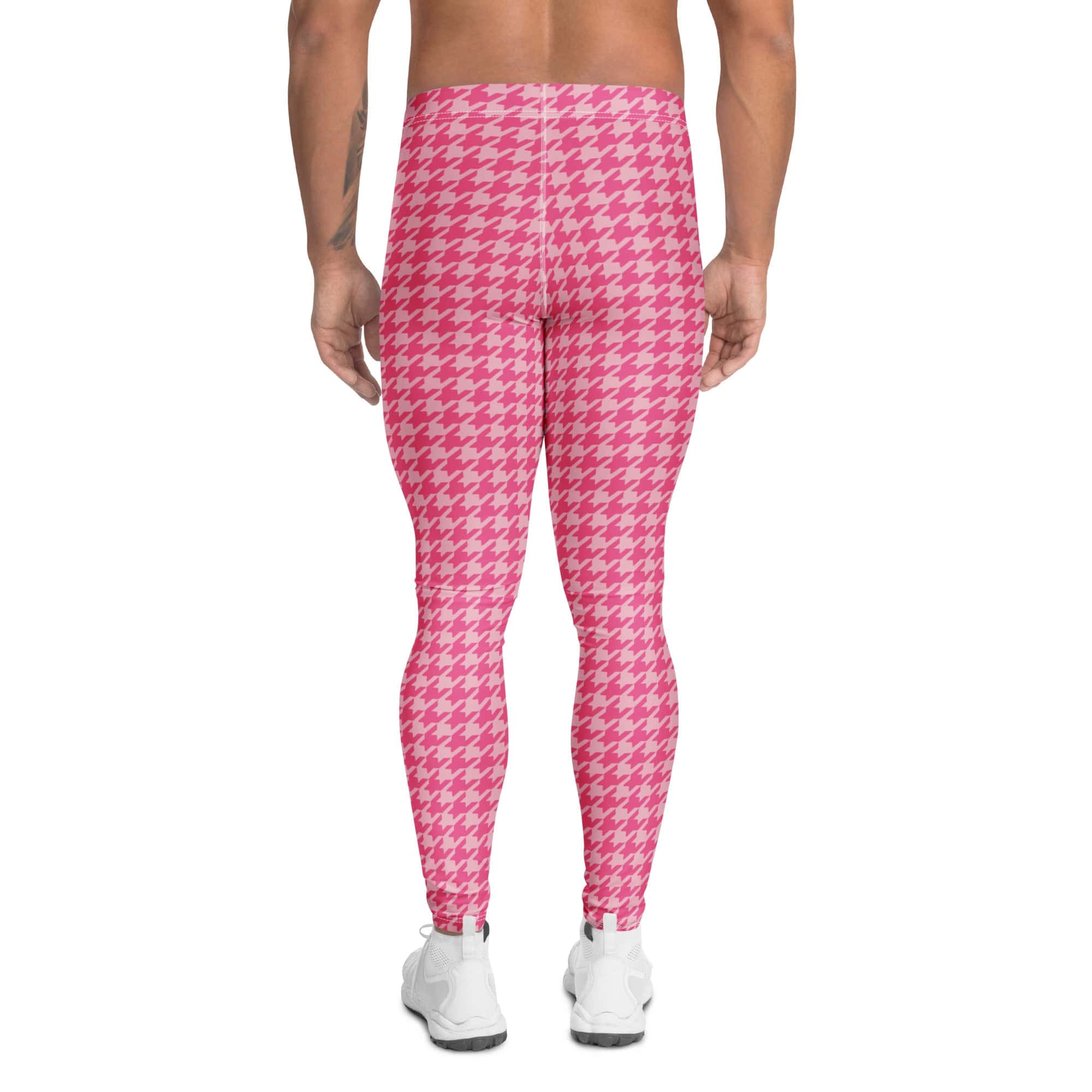 Power Pink Houndstooth Men's Leggings