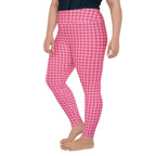Power Pink Houndstooth Plus Size Leggings