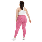 Power Pink Houndstooth Plus Size Leggings