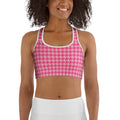 Power Pink Houndstooth Sports Bra