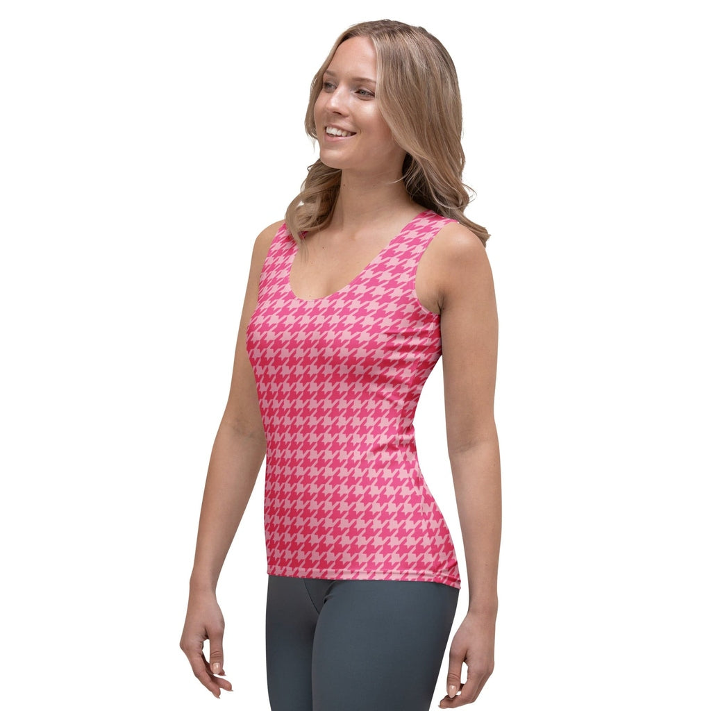 Power Pink Houndstooth Tank Top