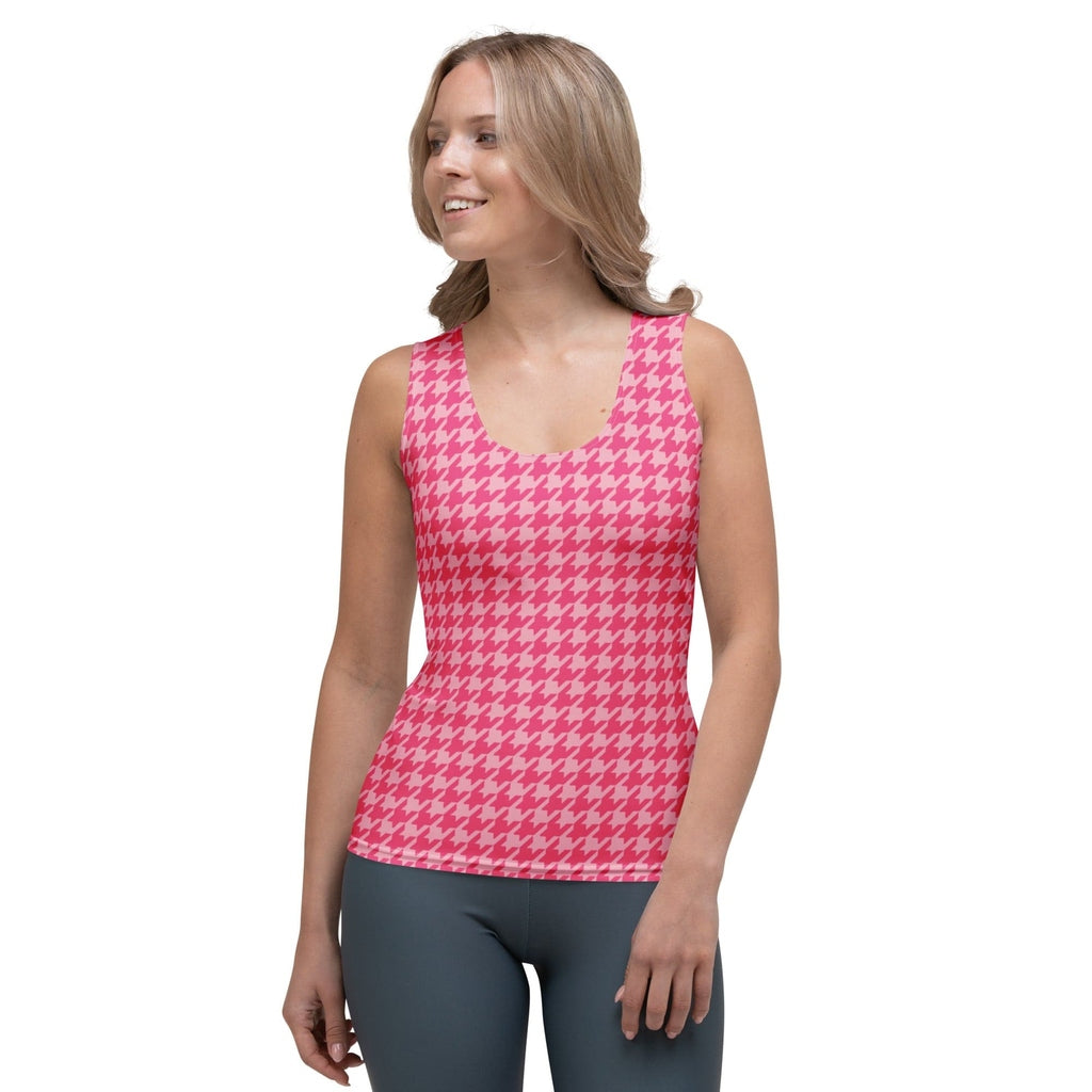 Power Pink Houndstooth Tank Top