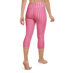 Power Pink Houndstooth Yoga Capris