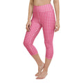Power Pink Houndstooth Yoga Capris