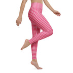 Power Pink Houndstooth Yoga Leggings