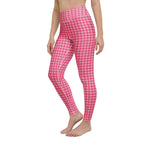 Power Pink Houndstooth Yoga Leggings