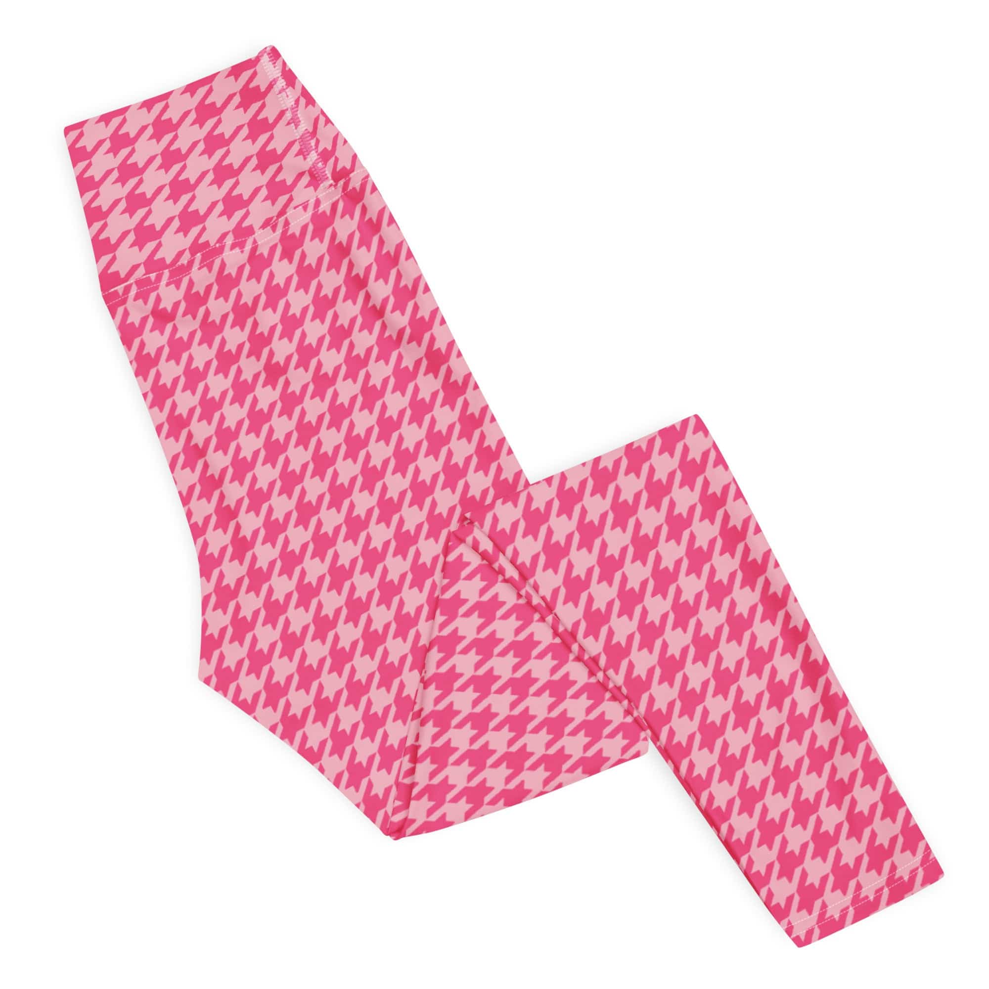 Power Pink Houndstooth Yoga Leggings
