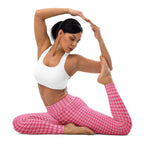 Power Pink Houndstooth Yoga Leggings