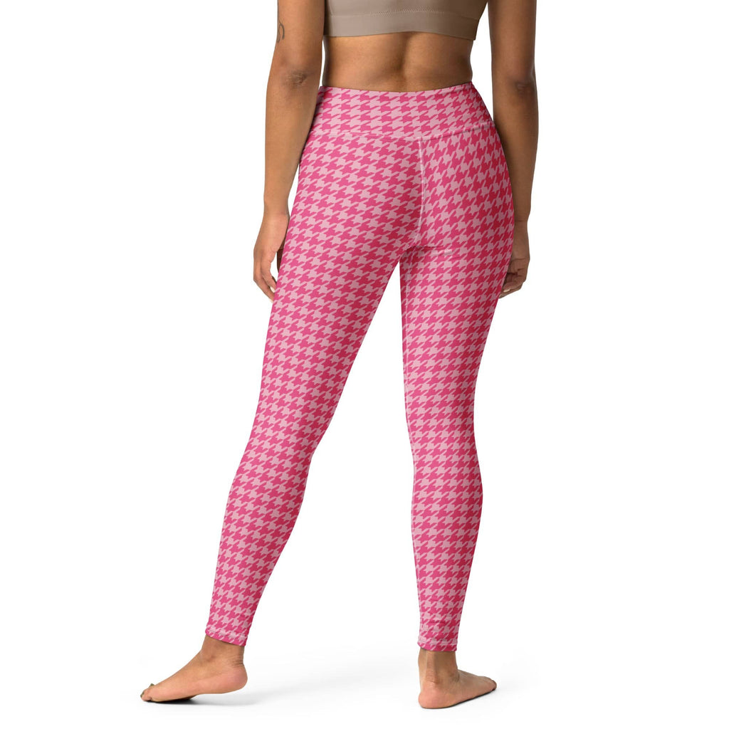 Power Pink Houndstooth Yoga Leggings