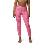 Power Pink Houndstooth Yoga Leggings