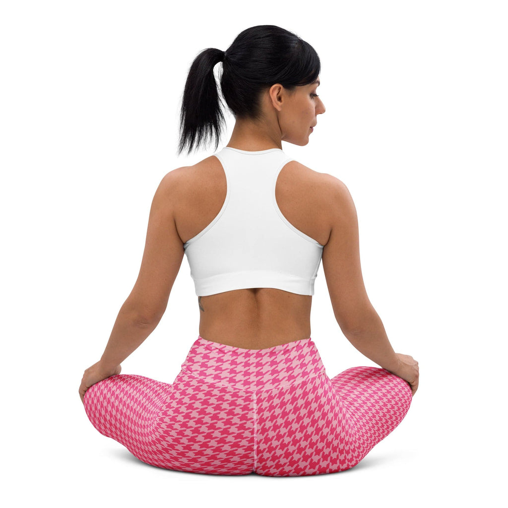Power Pink Houndstooth Yoga Leggings