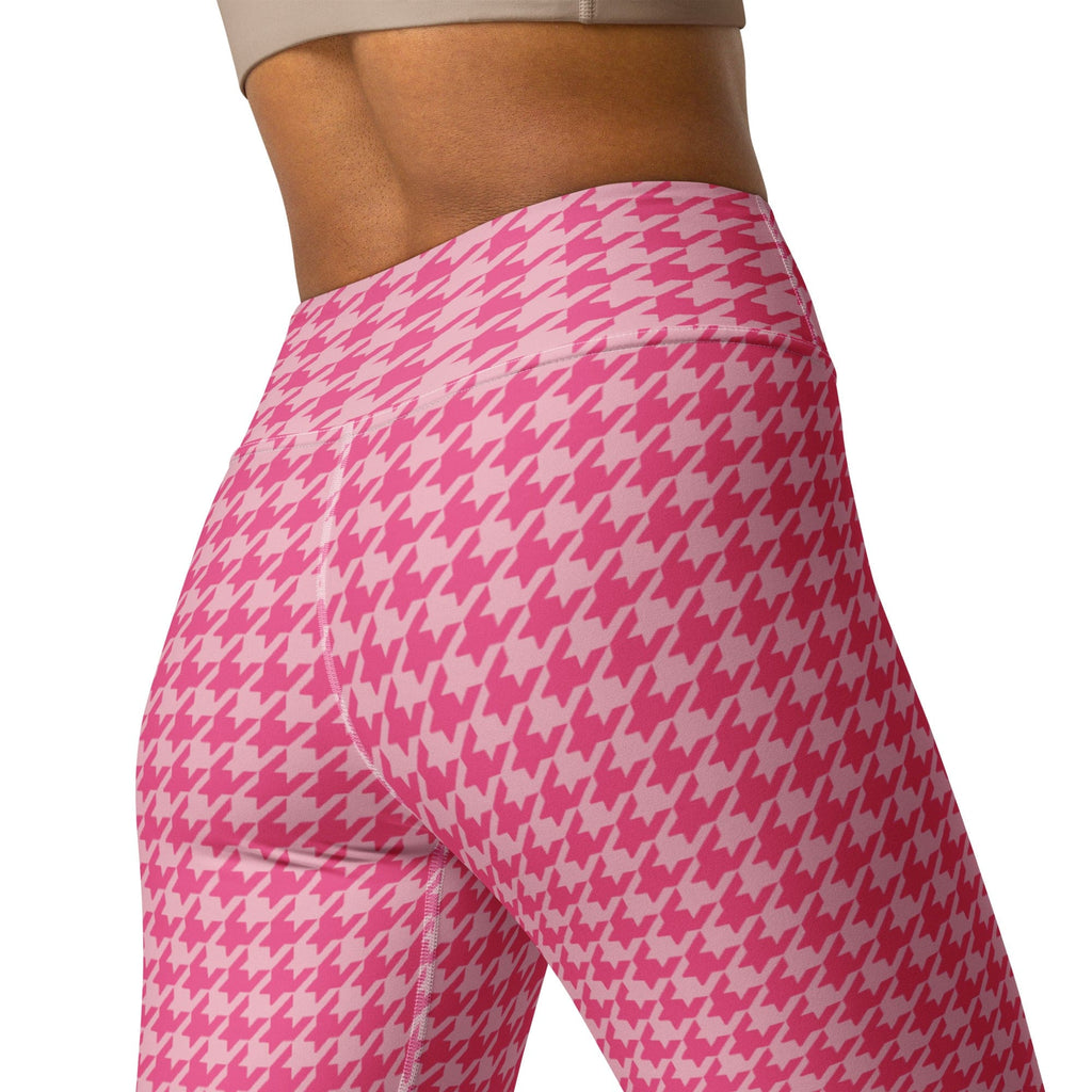 Power Pink Houndstooth Yoga Leggings