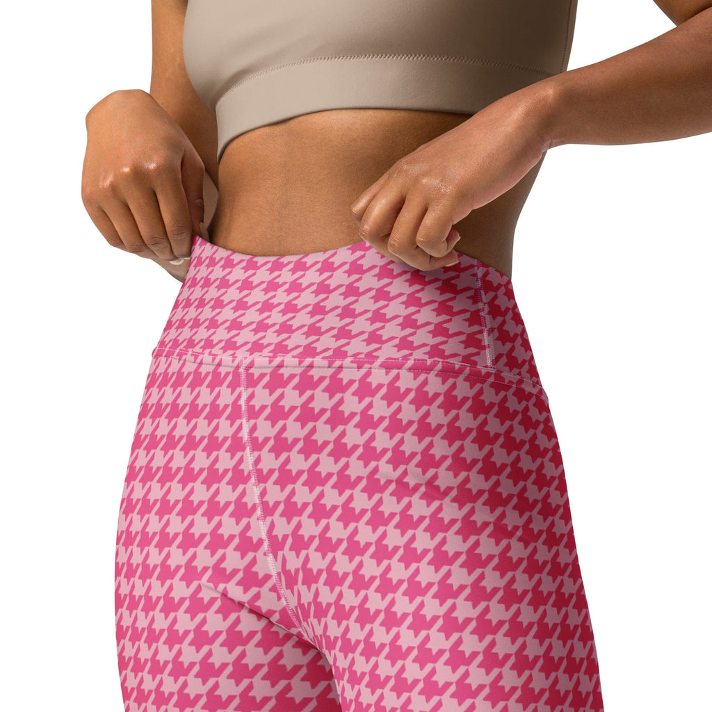Power Pink Houndstooth Yoga Leggings