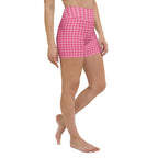 Power Pink Houndstooth Yoga Shorts