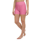 Power Pink Houndstooth Yoga Shorts