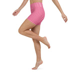 Power Pink Houndstooth Yoga Shorts