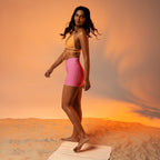 Power Pink Houndstooth Yoga Shorts