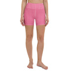 Power Pink Houndstooth Yoga Shorts