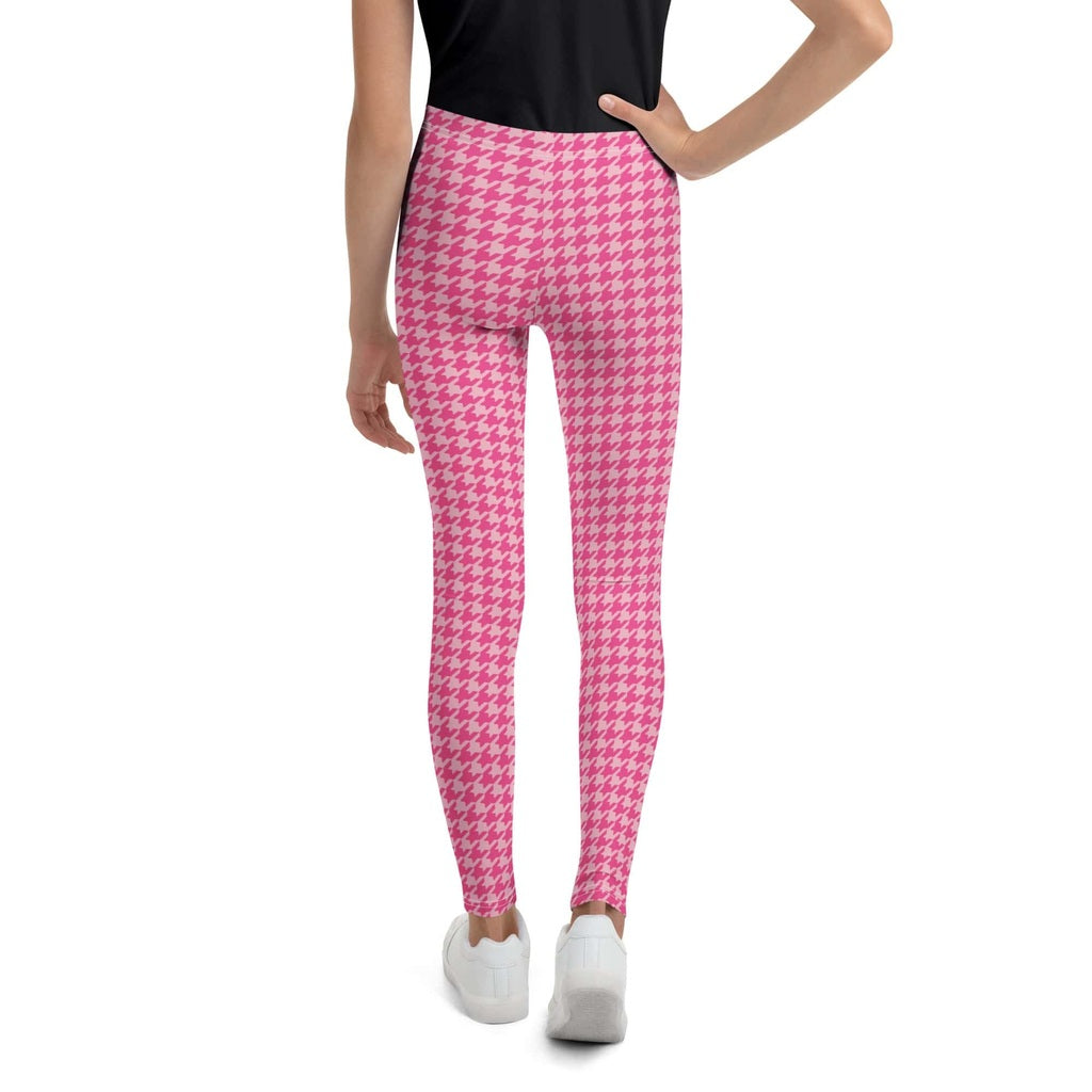Power Pink Houndstooth Youth Leggings