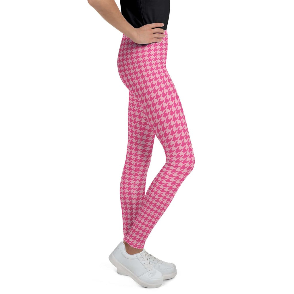 Power Pink Houndstooth Youth Leggings