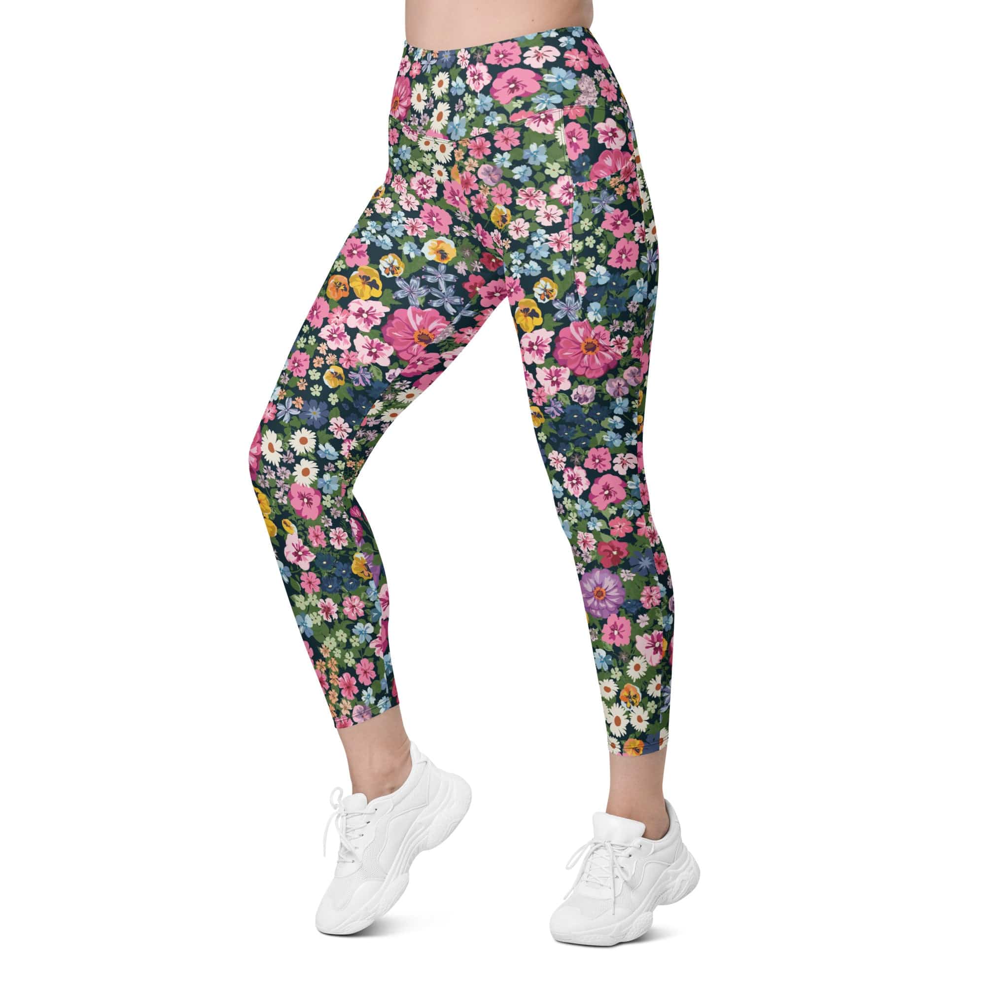 Pretty Floral Leggings With Pockets