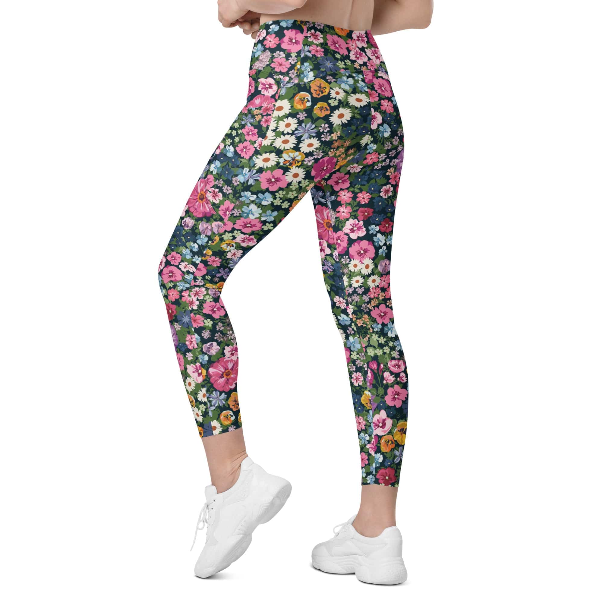 Pretty Floral Leggings With Pockets