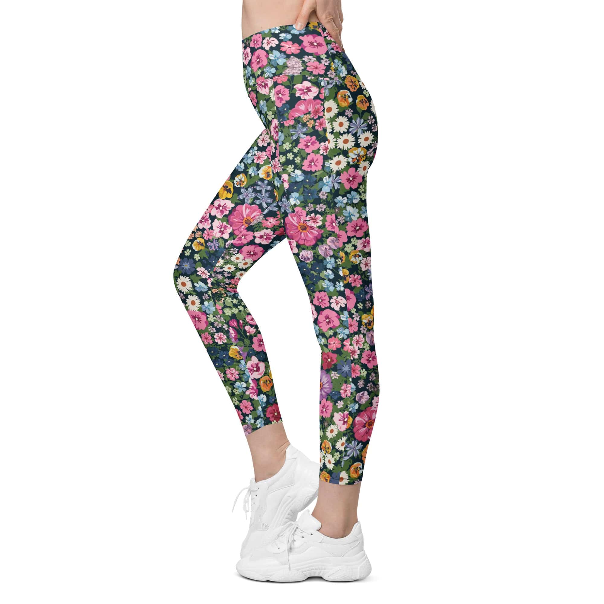 Pretty Floral Leggings With Pockets