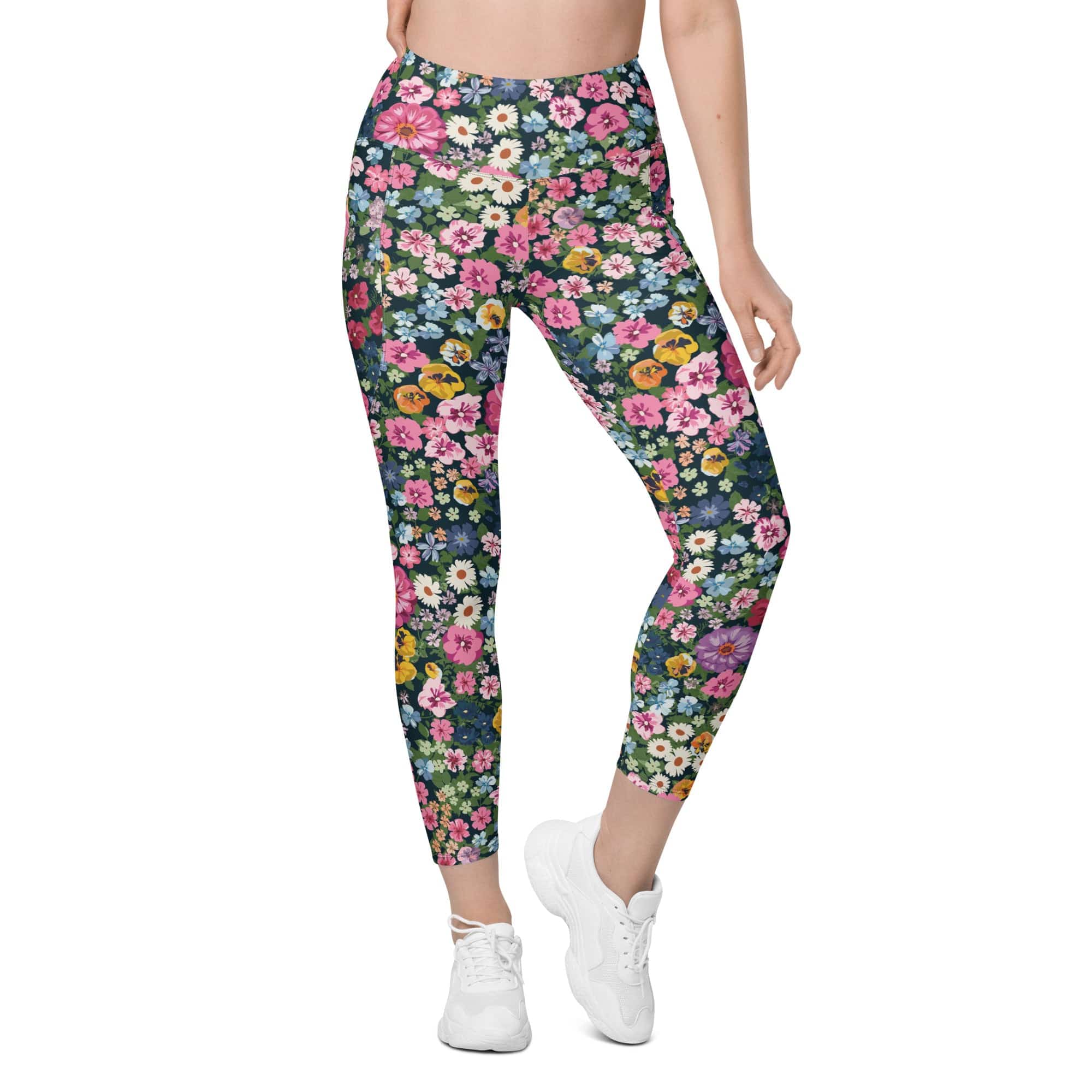 Pretty Floral Leggings With Pockets