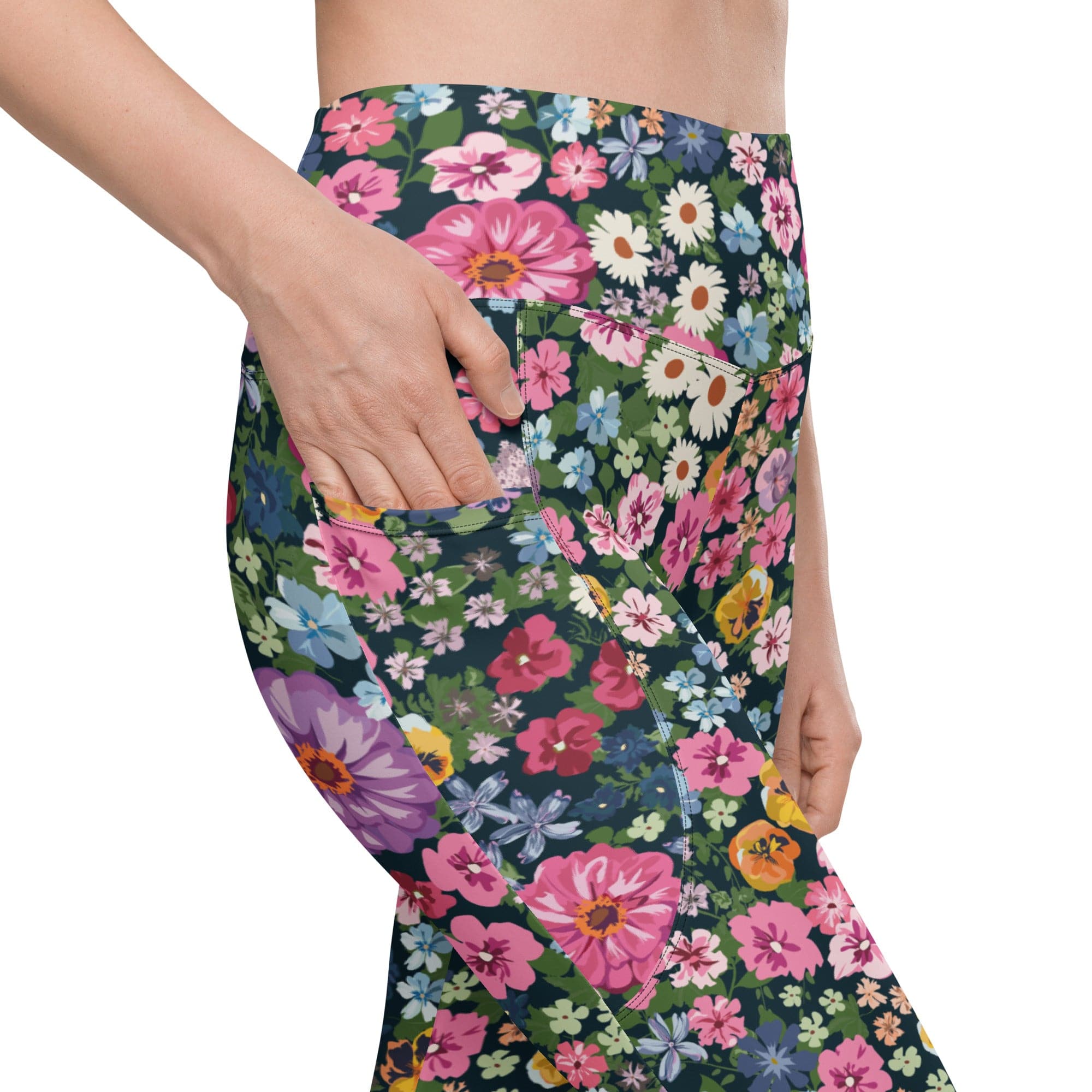 Pretty Floral Leggings With Pockets