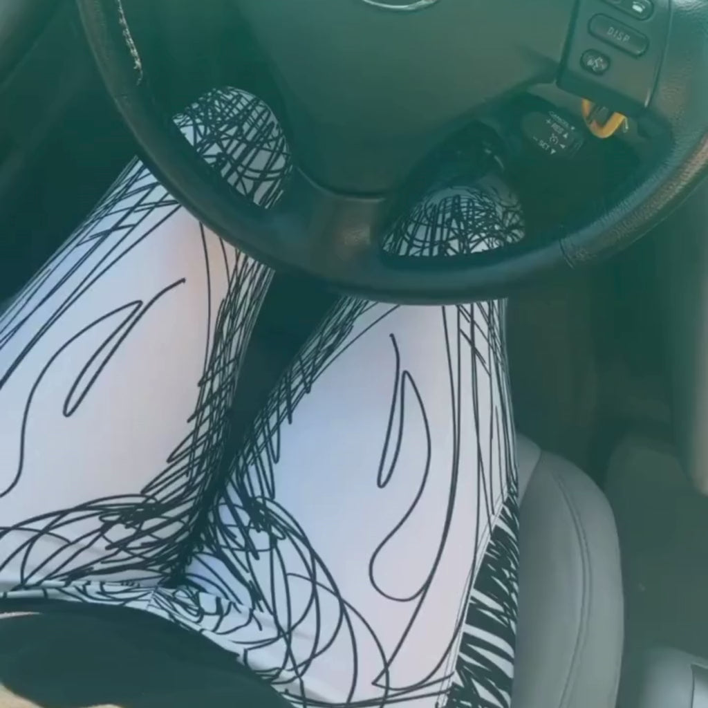 Hand Drawn Leggings With Pockets