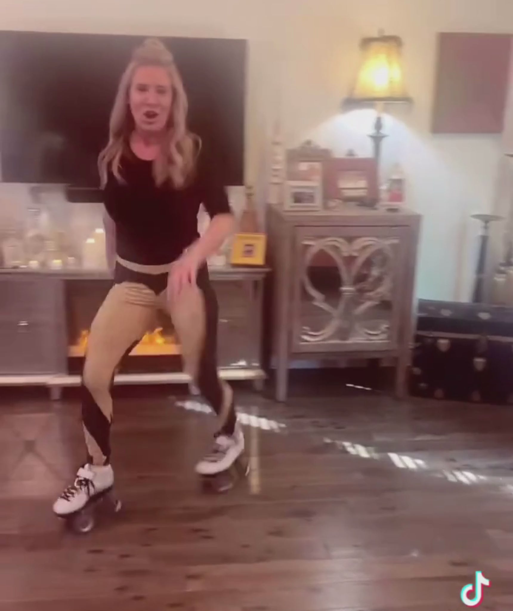 Printed Gold Effect Heart Shaped Leggings